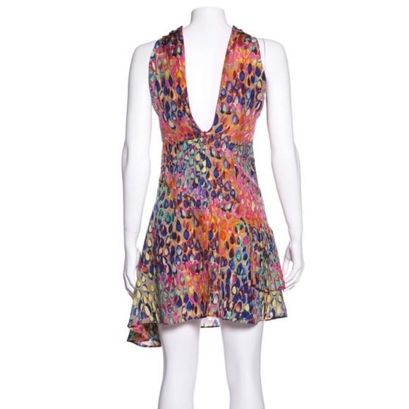 Nanette Lepore Multicolor Silk Raindrop Sleeveless Dress โ Size 2 - Picture 4 of 5